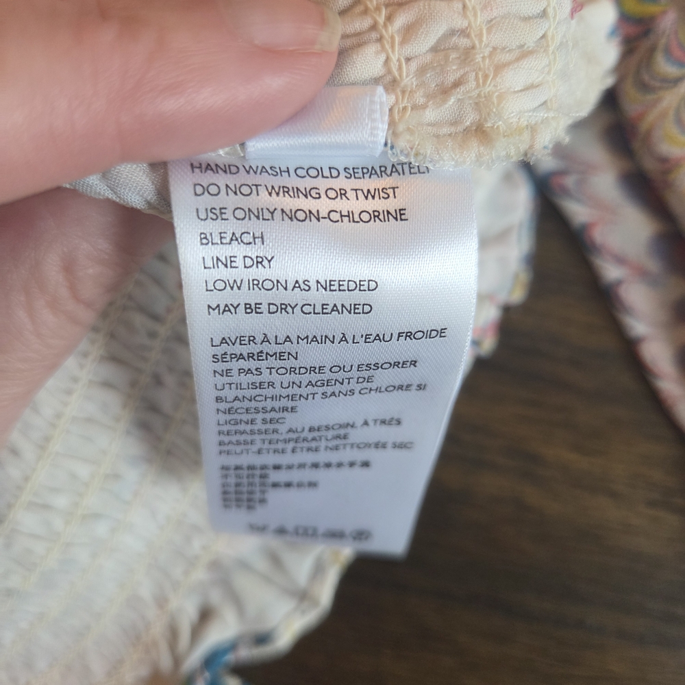 Anthropologie Multicolor Feather Print Blouse - Picture 6 of 6